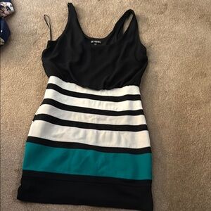 Express Black and White Fitted Sleeveless Tank Top
